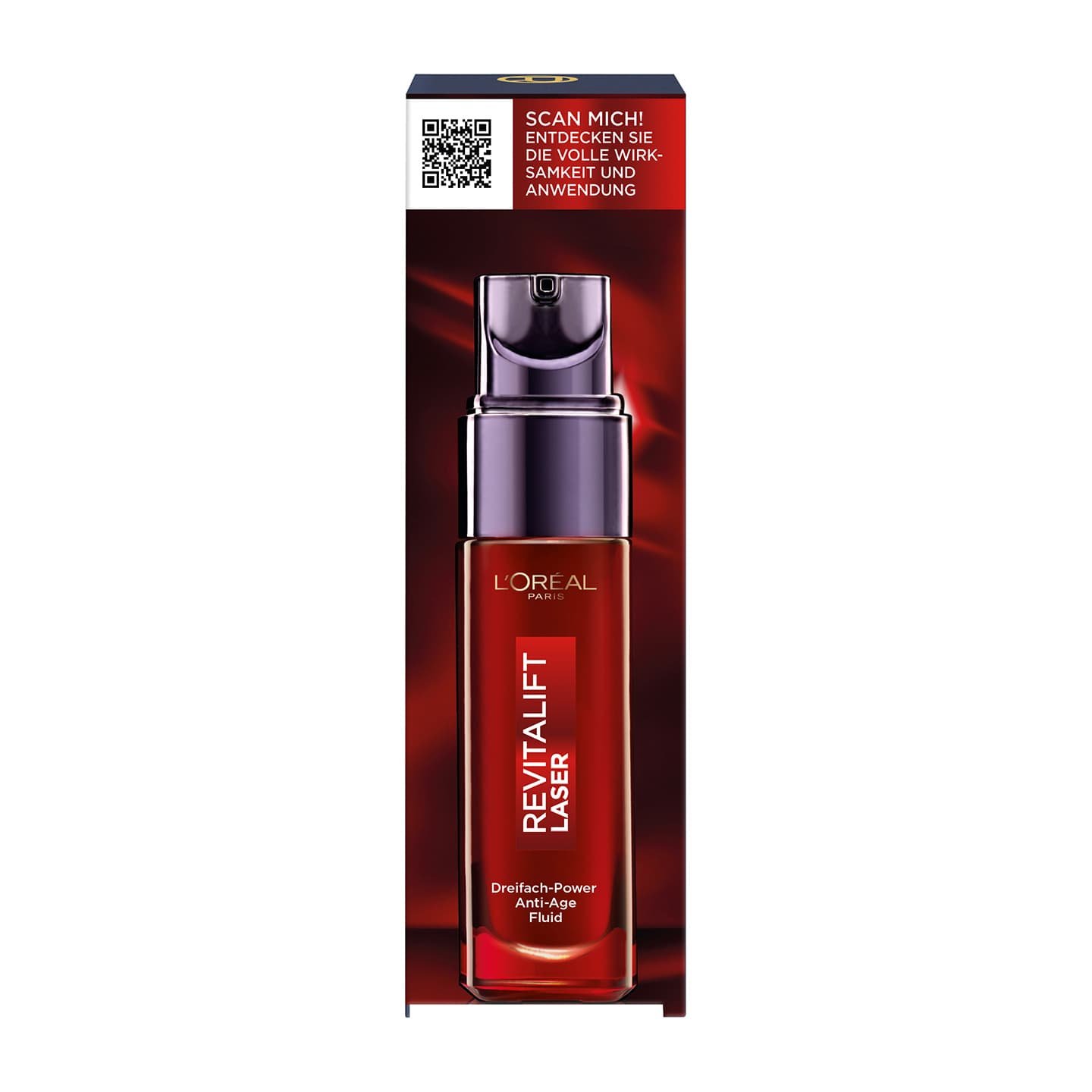 Revitalift Laser X3 Anti Falten Gesichtsserum Produktverpackung mit Inhaltsstoffangaben